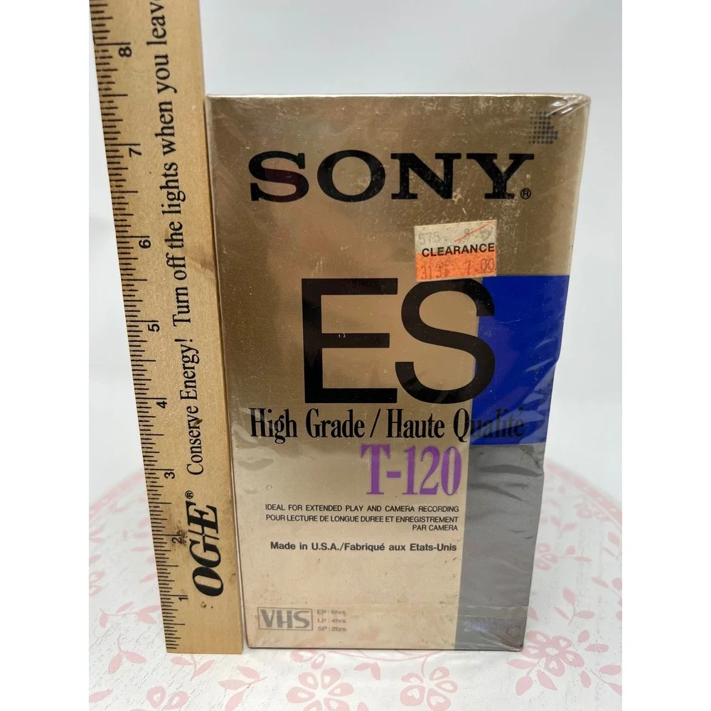 SONY VHS Blank Video Tapes 2-Pack ES High Grade T-120 Cassettes NEW Sealed USA
